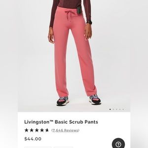 Figs Pink Livingston Basic Scrub Pants